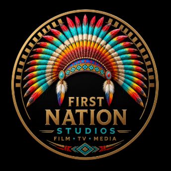 First Nation Studios logo — a golden circular film-reel emblem with a colorful Native American headdress